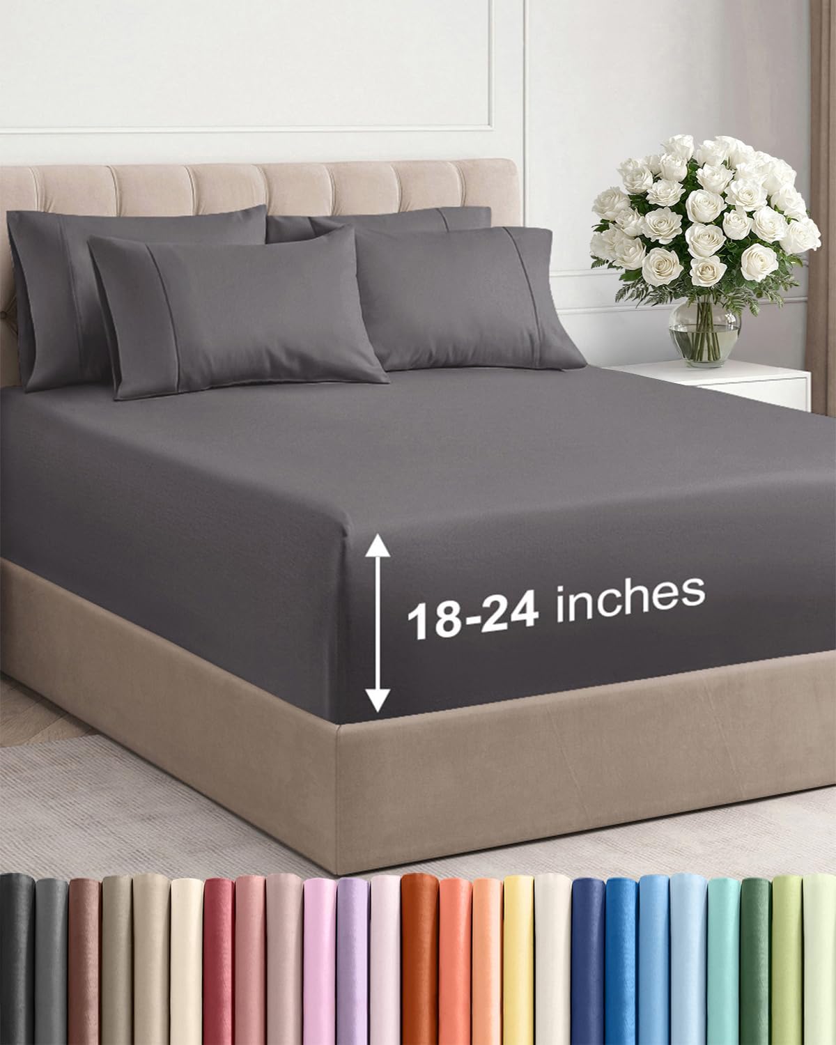 Extra Deep Queen Cooling Sheet Set, 6pc