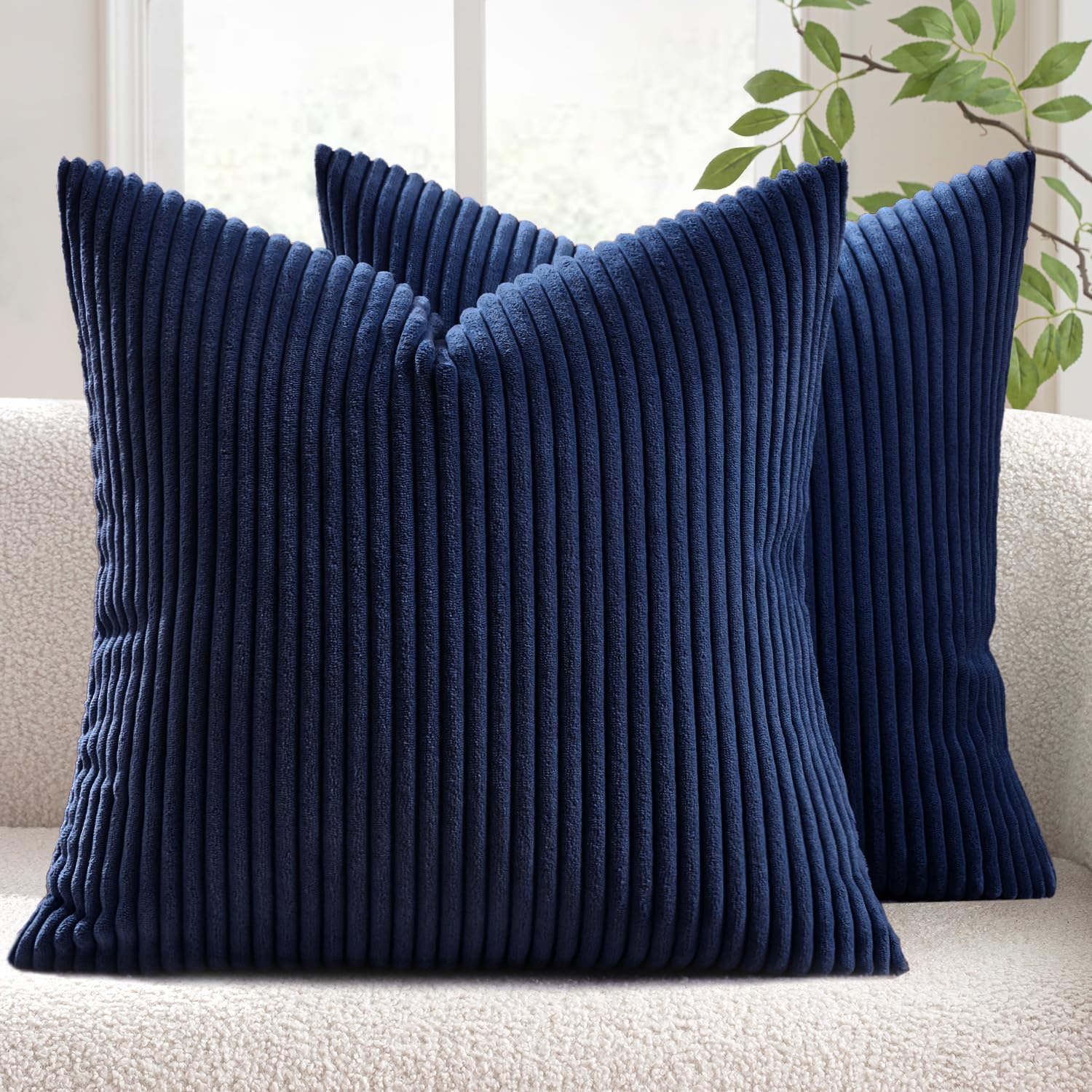 Corduroy Throw Pillow Covers Set of 2