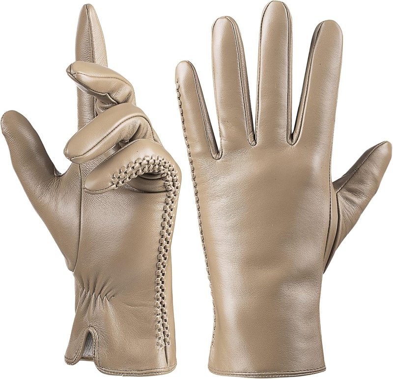 Cashmere-Lined Leather Gloves
