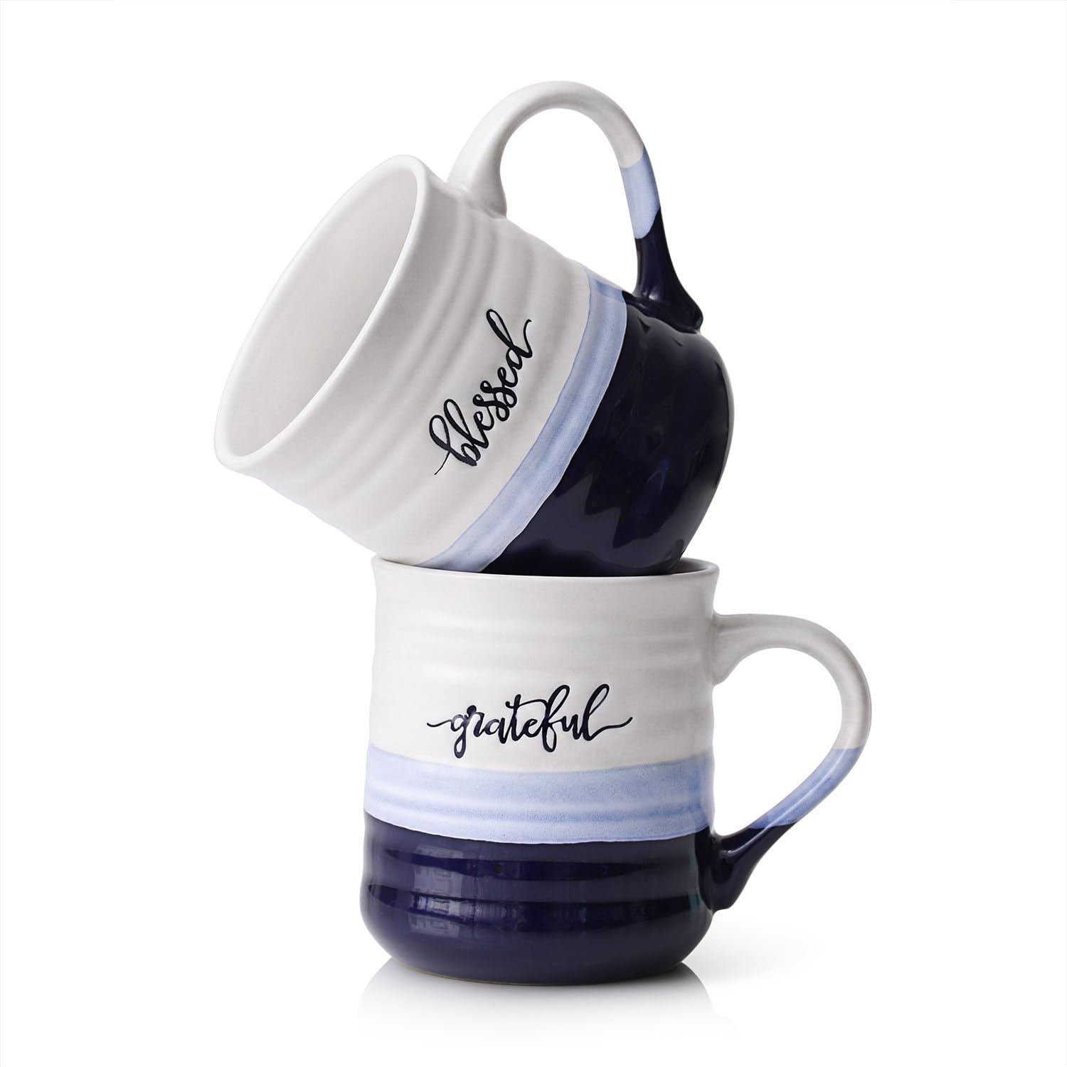 18 oz Large Ceramic Coffee Mug Set