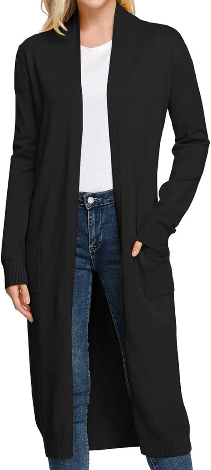 Open Front Long Knit Cardigan