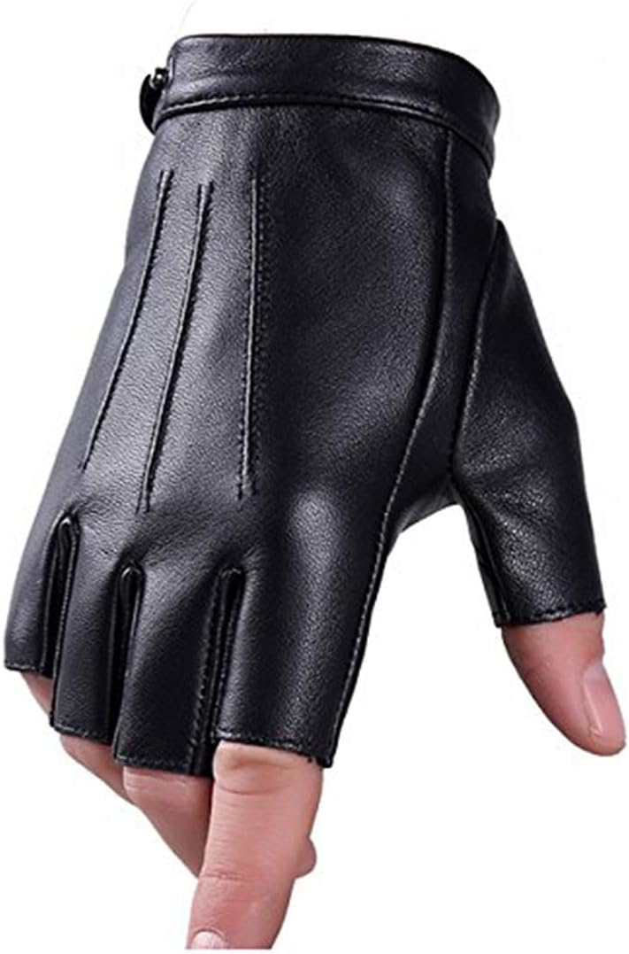 Fingerless Faux Leather Driving Gloves