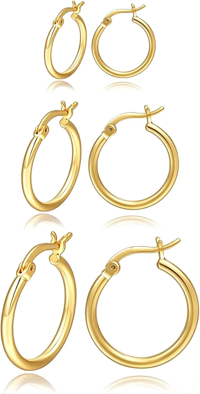 14K Gold Plated Small Hoop Earrings