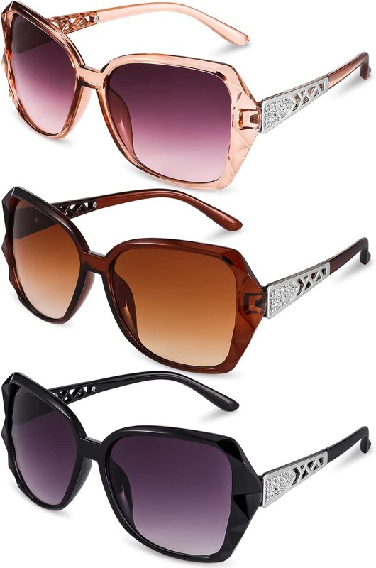 Rectangle Sunglasses, 3-Pack