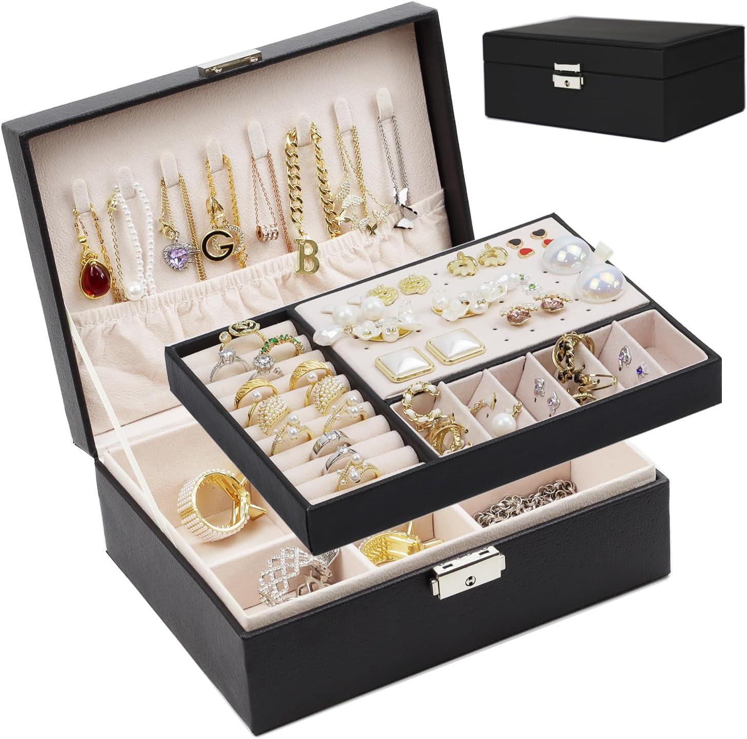 2-Layer Jewelry Organizer Box