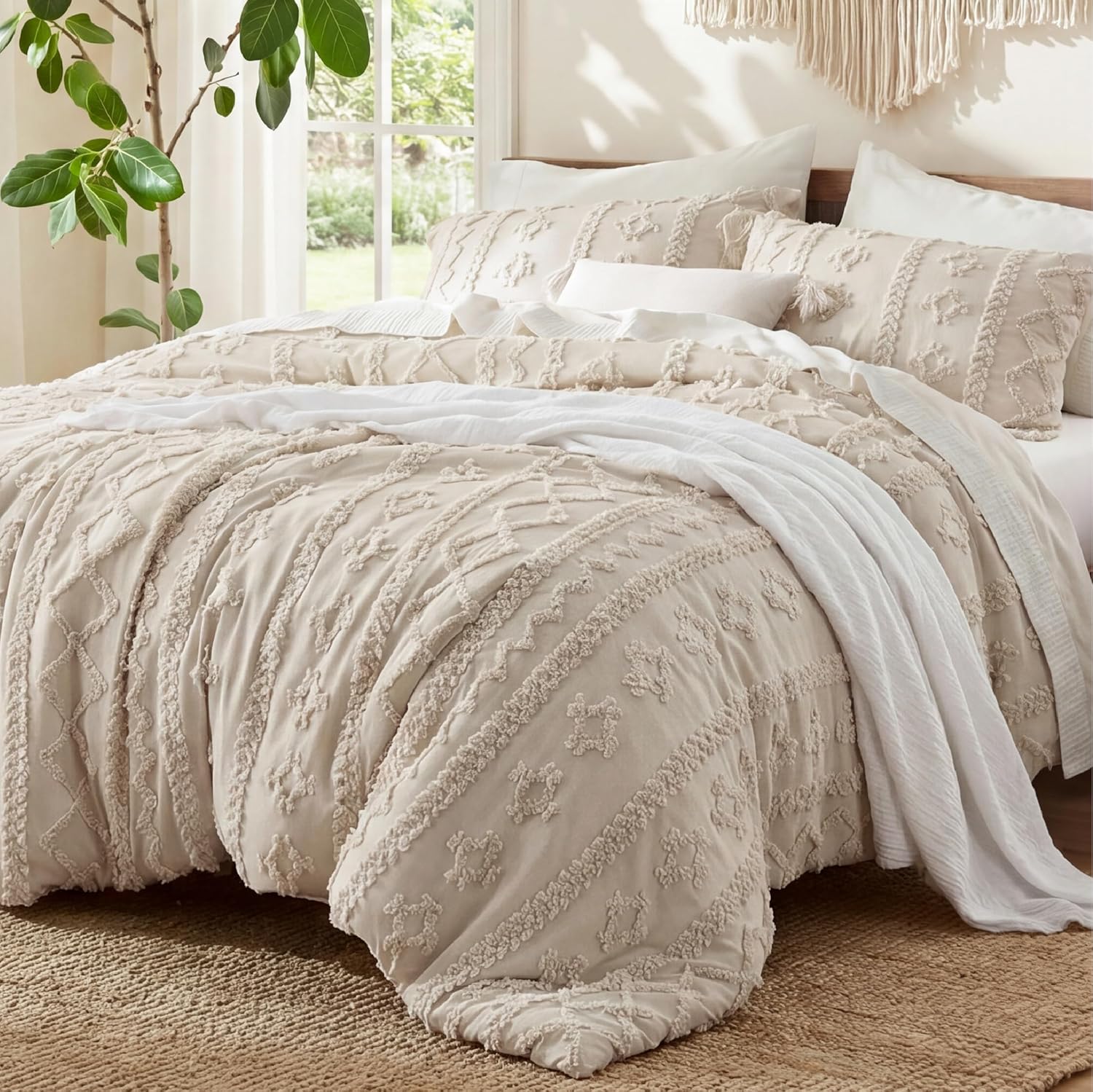 Tufted Boho Queen Comforter Set