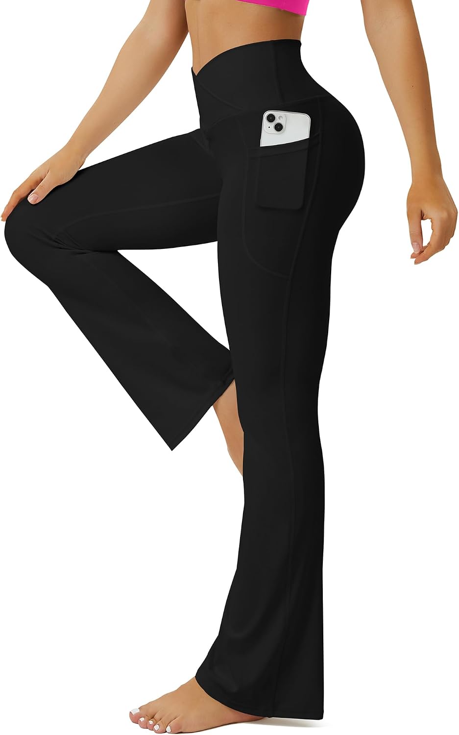 Cross Waist Flare Leggings