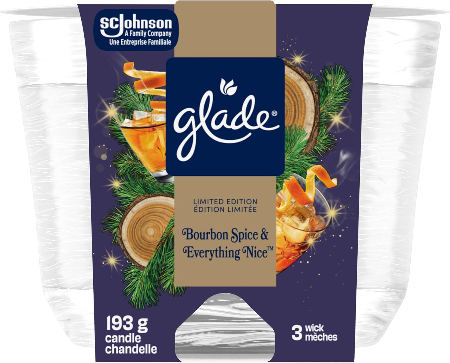 Holiday 3-Wick Candle, Bourbon Spice & Everything Nice
