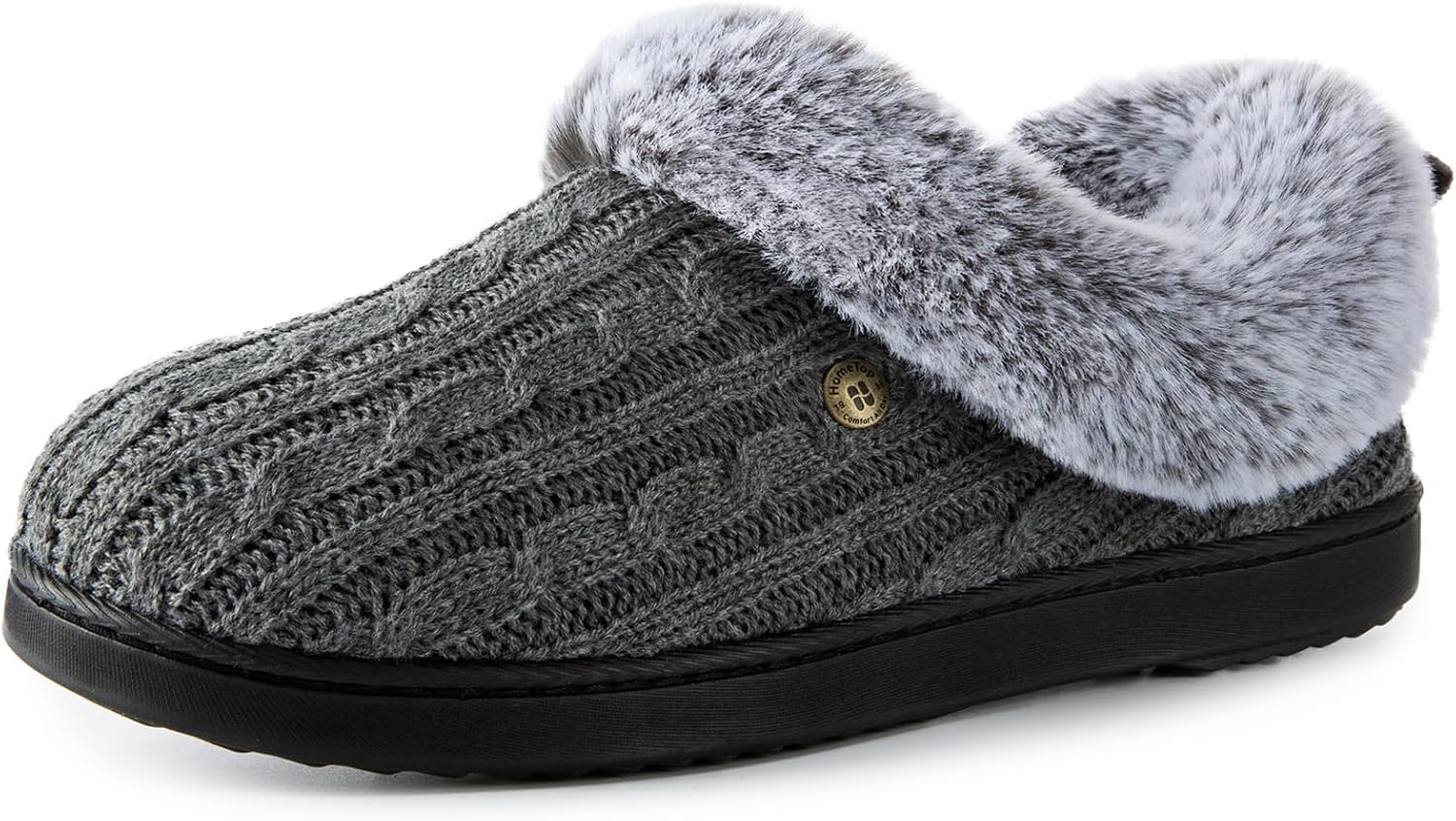 Cable Knit Fuzzy Slippers