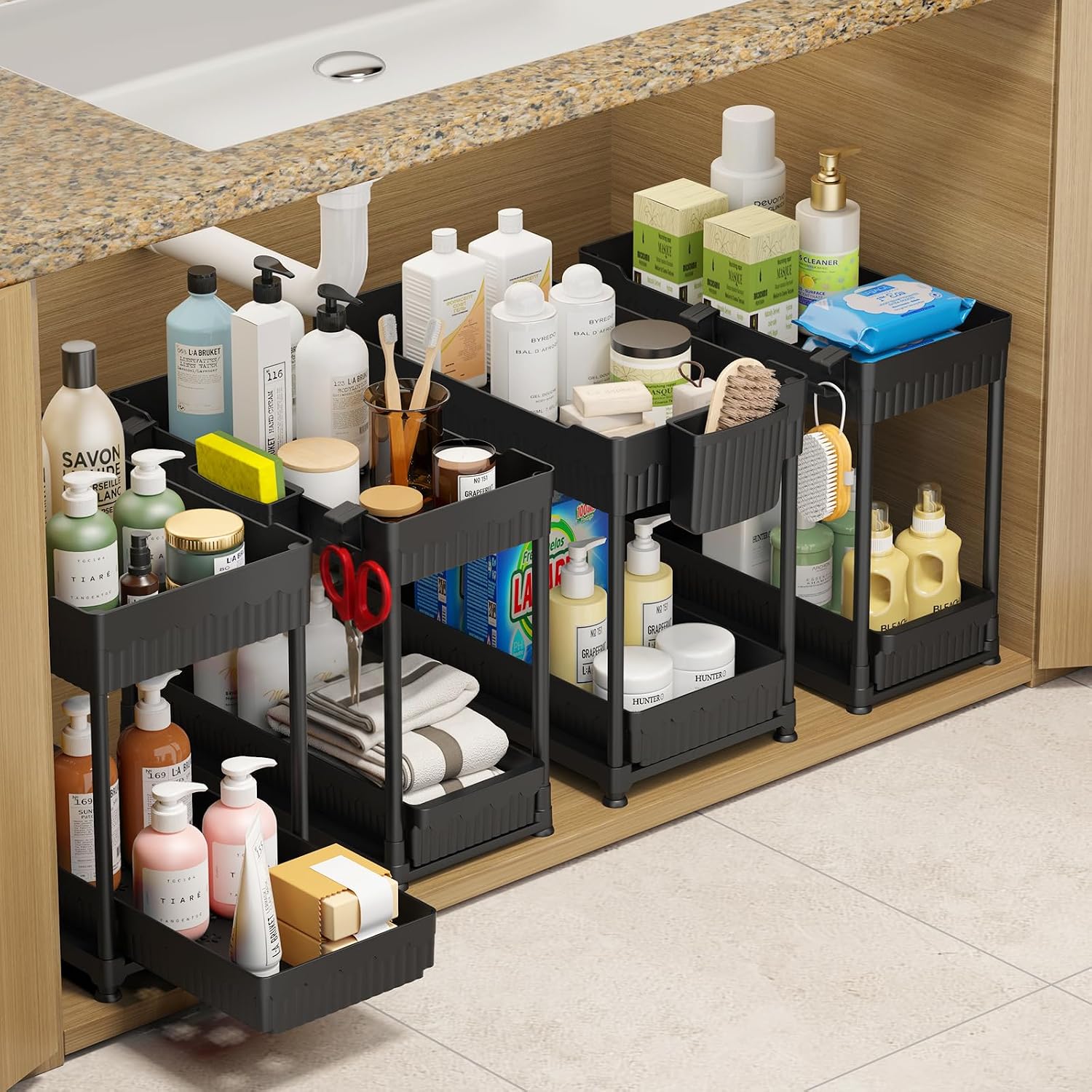 2-Tier Under Sink Organizer 4-Pack