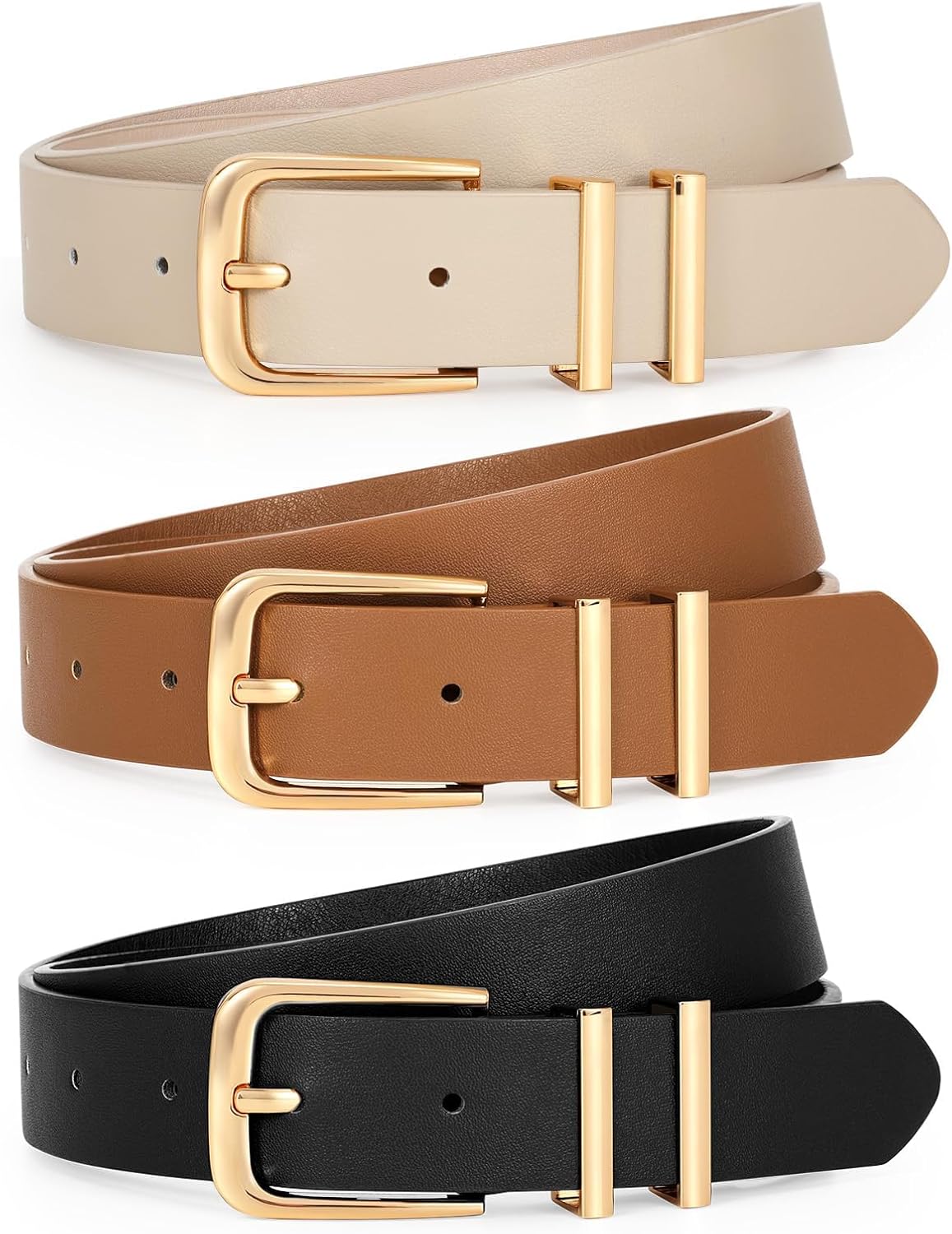 3 Pack Women's Leather Belts