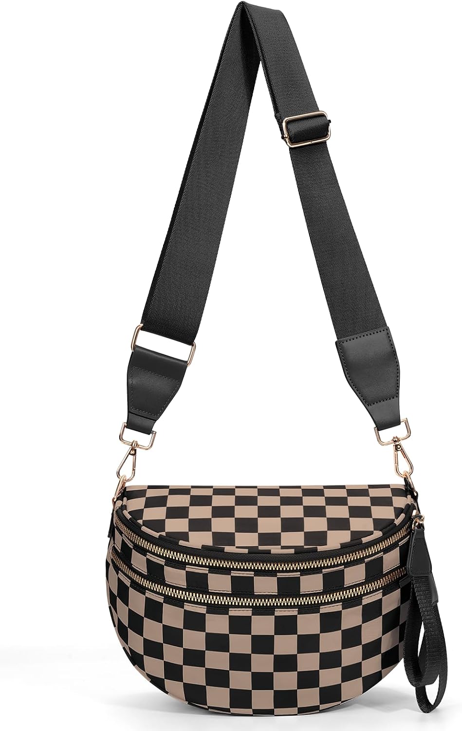 Checkered Nylon Crossbody Purse