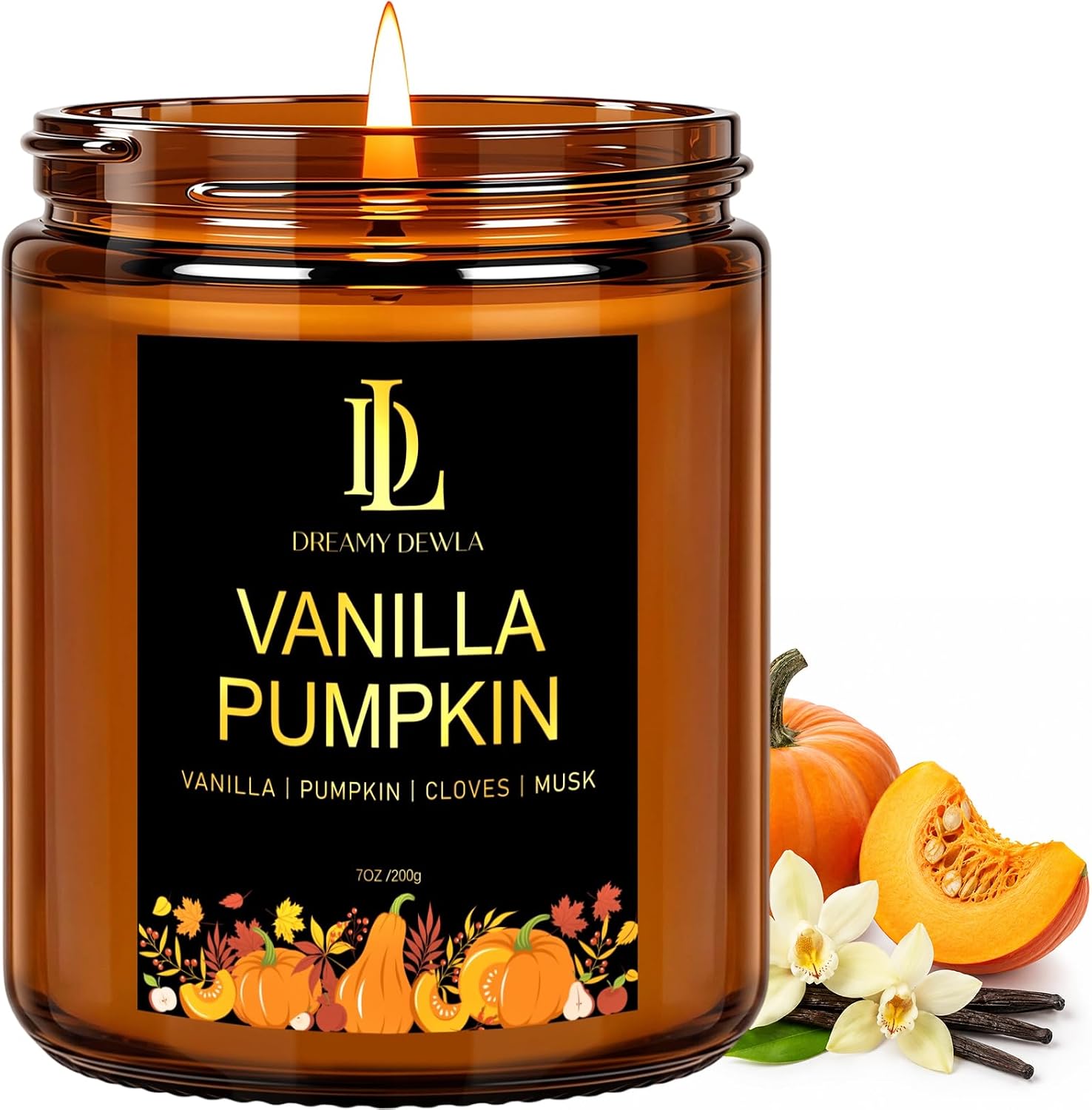 Vanilla Pumpkin Scented Fall Candle